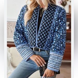 Reversible floral quilted cottagecore padded Jacket size L